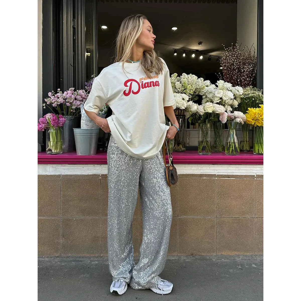 Zijdezachte pailletten broek – Luna