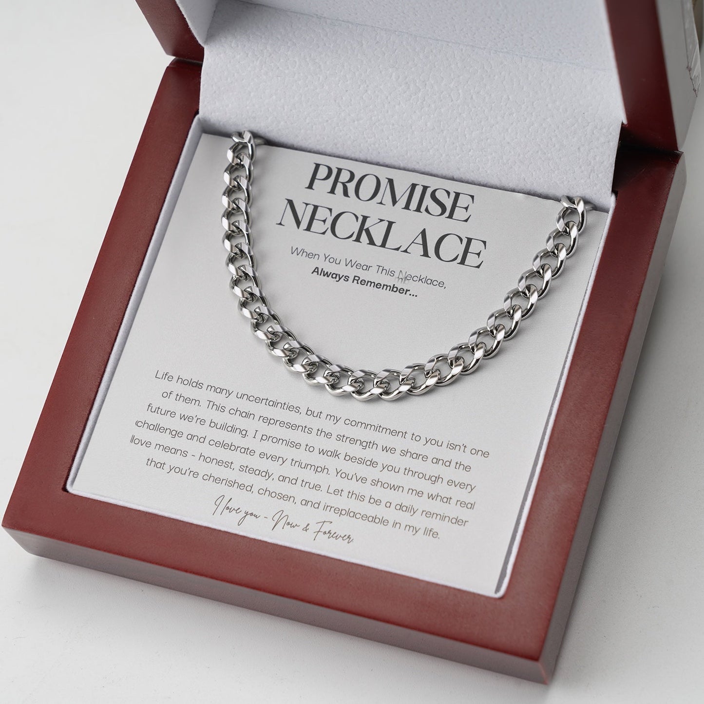 Belofteketting van Sterling Zilver