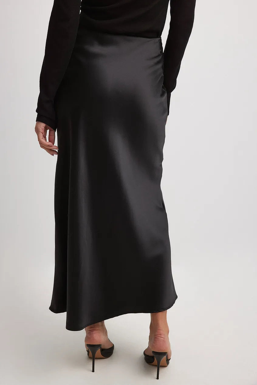 Satijnen rok met hoge taille – Leona