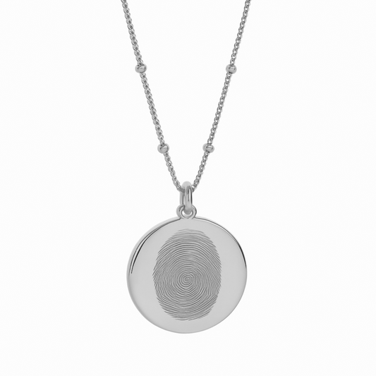 Ketting met Gegraveerde Vingerafdruk