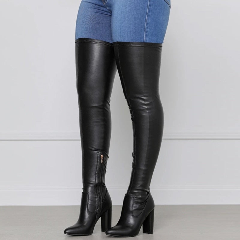Overknee laarzen met hoge schacht