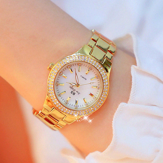 Dames quartz horloge met glanzende details – Esmée