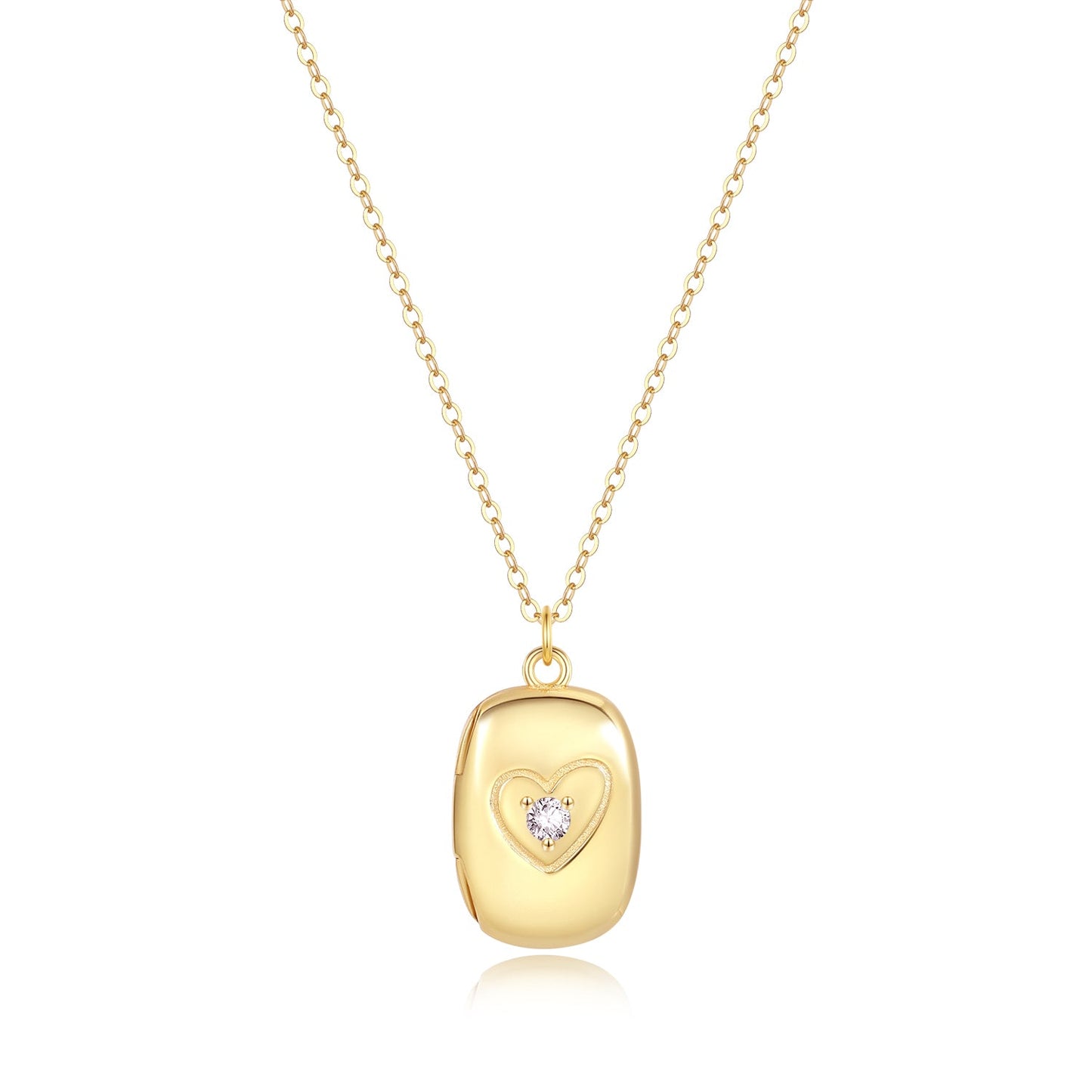 Isabella Rechthoekig Medaillon Ketting