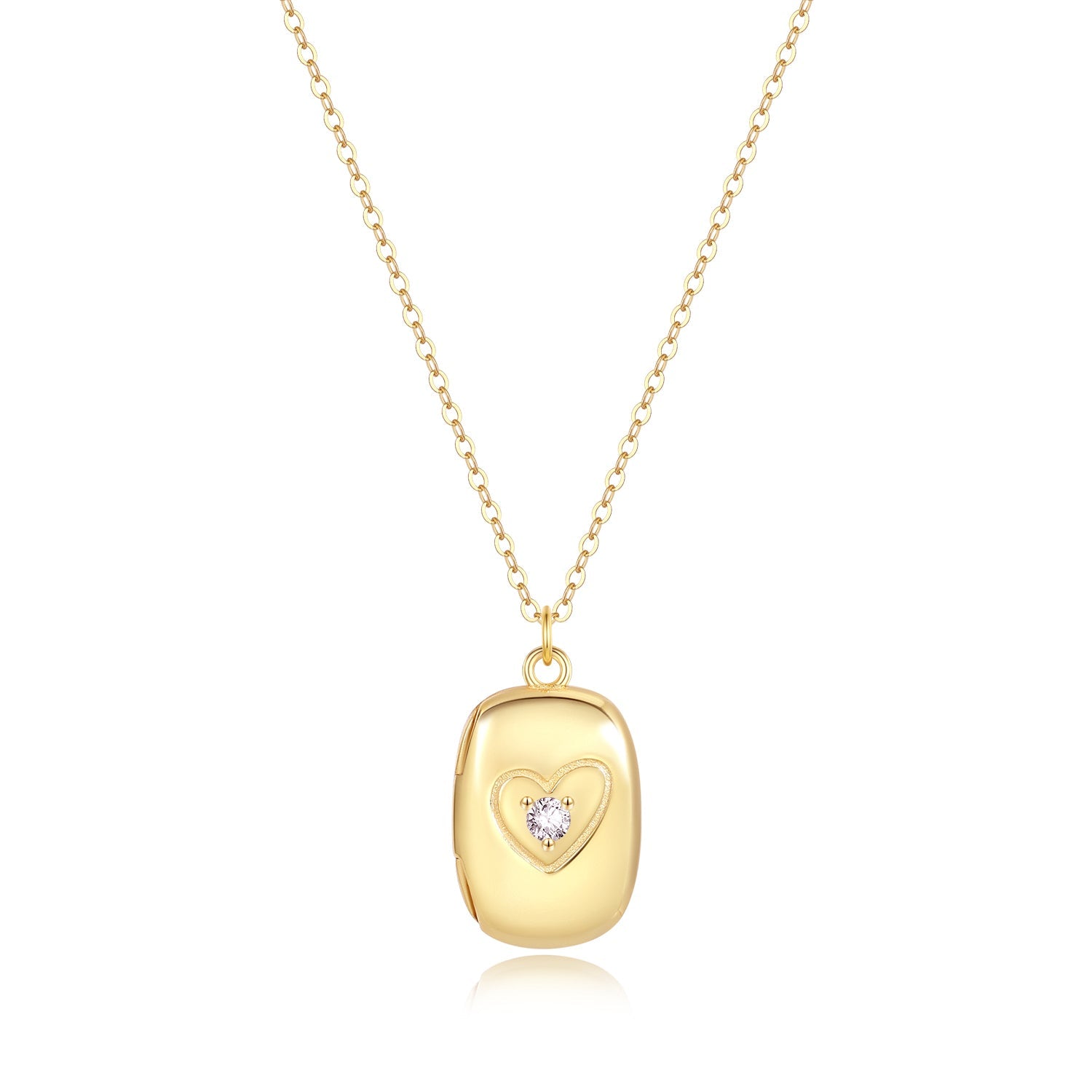 Isabella Rechthoekig Medaillon Ketting