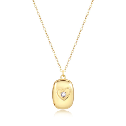 Isabella Rechthoekig Medaillon Ketting