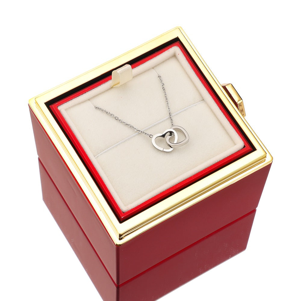 Rozenbox Cadeauset met Gegraveerde Ketting