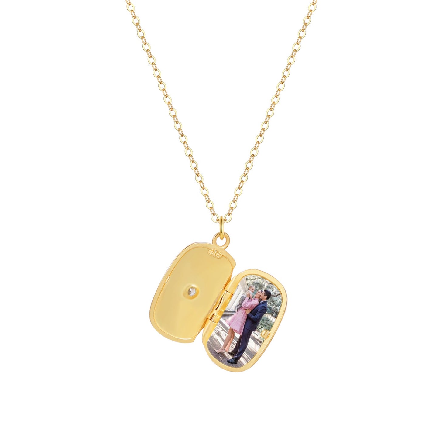 Isabella Rechthoekig Medaillon Ketting