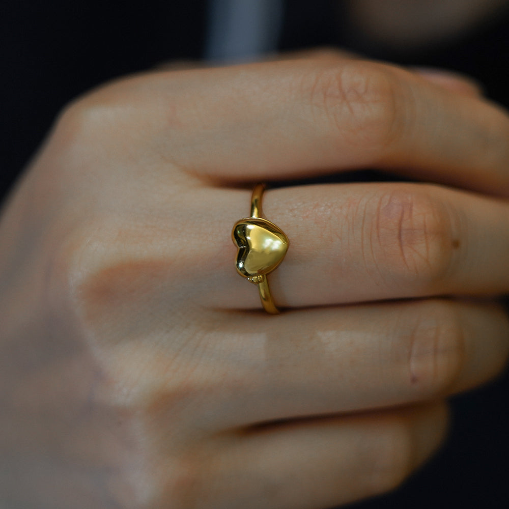 Hart Medaillon Ring met Foto