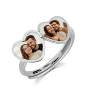 Hart Medaillon Ring met Foto
