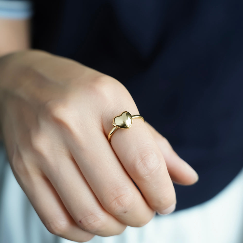 Hart Medaillon Ring met Foto