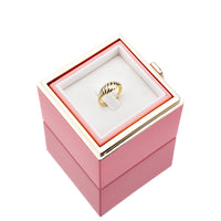 Rozenbox met Zilveren Ring en Echte Roos