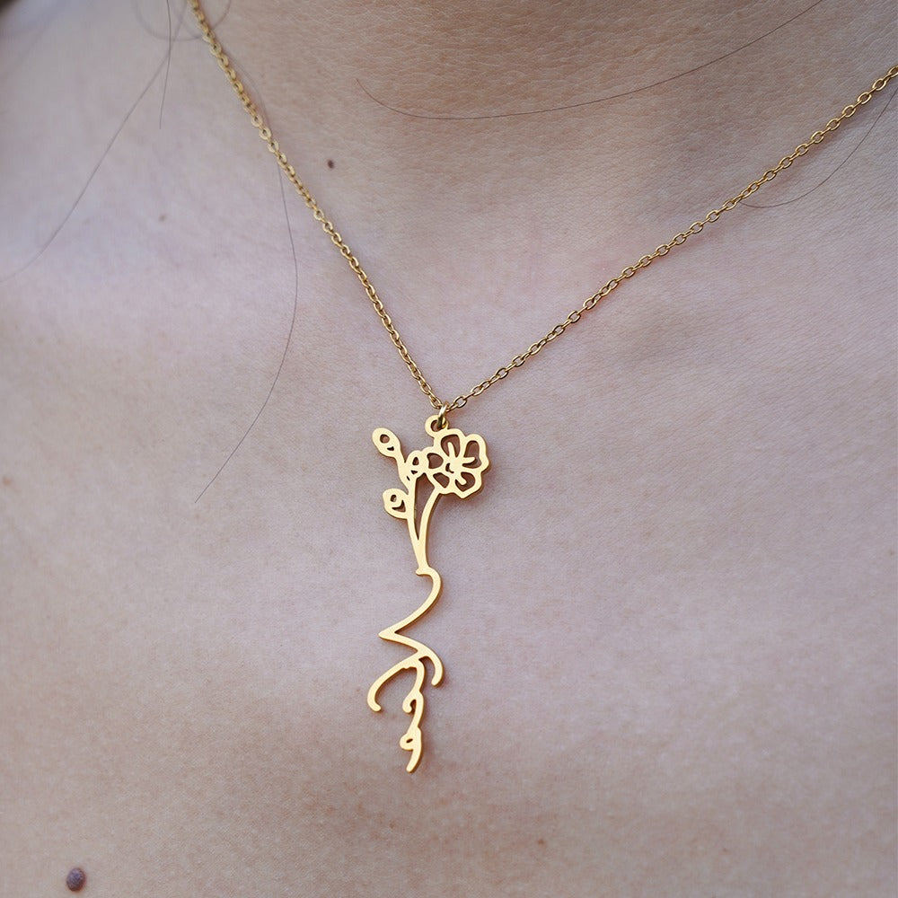 Naamketting met Geboortebloem