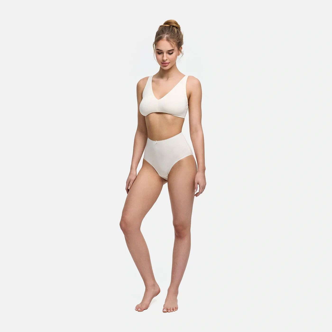 Katoenen high waist slip met hoge band