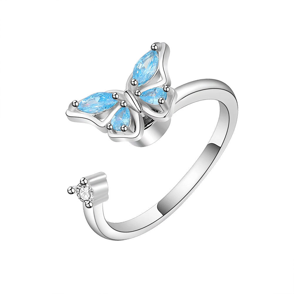 Blauwe Vlinder Fidget Ring
