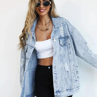 Oversized gevoerd dames jeansjack – Talia