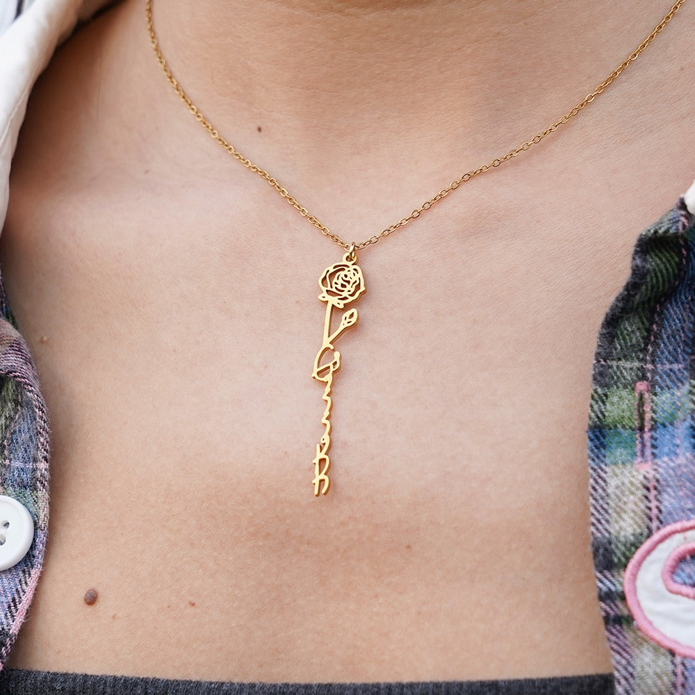 Naamketting met Geboortebloem