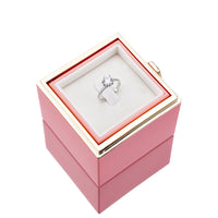 Rozenbox met Zilveren Ring en Echte Roos