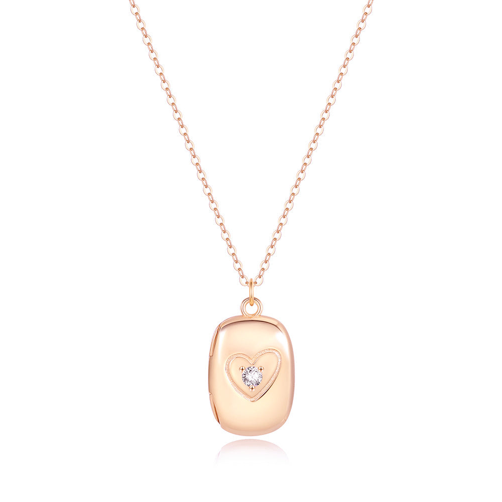 Isabella Rechthoekig Medaillon Ketting