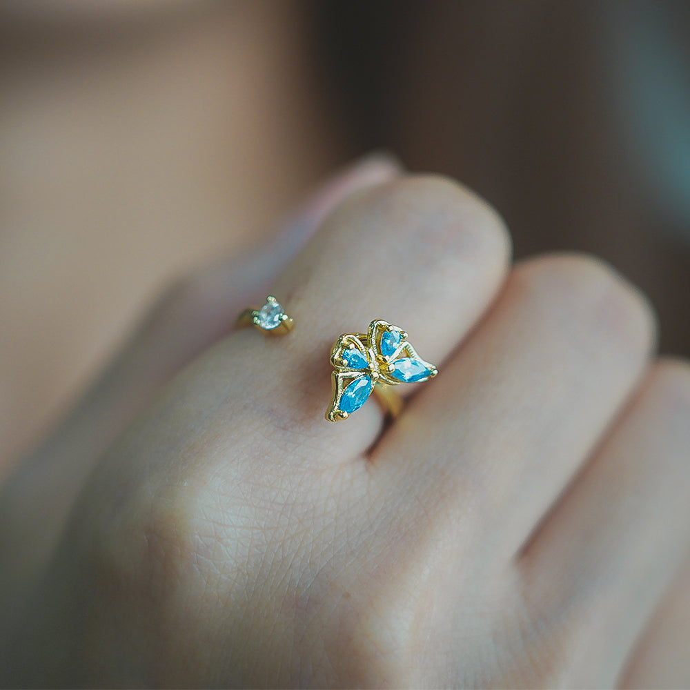 Blauwe Vlinder Fidget Ring