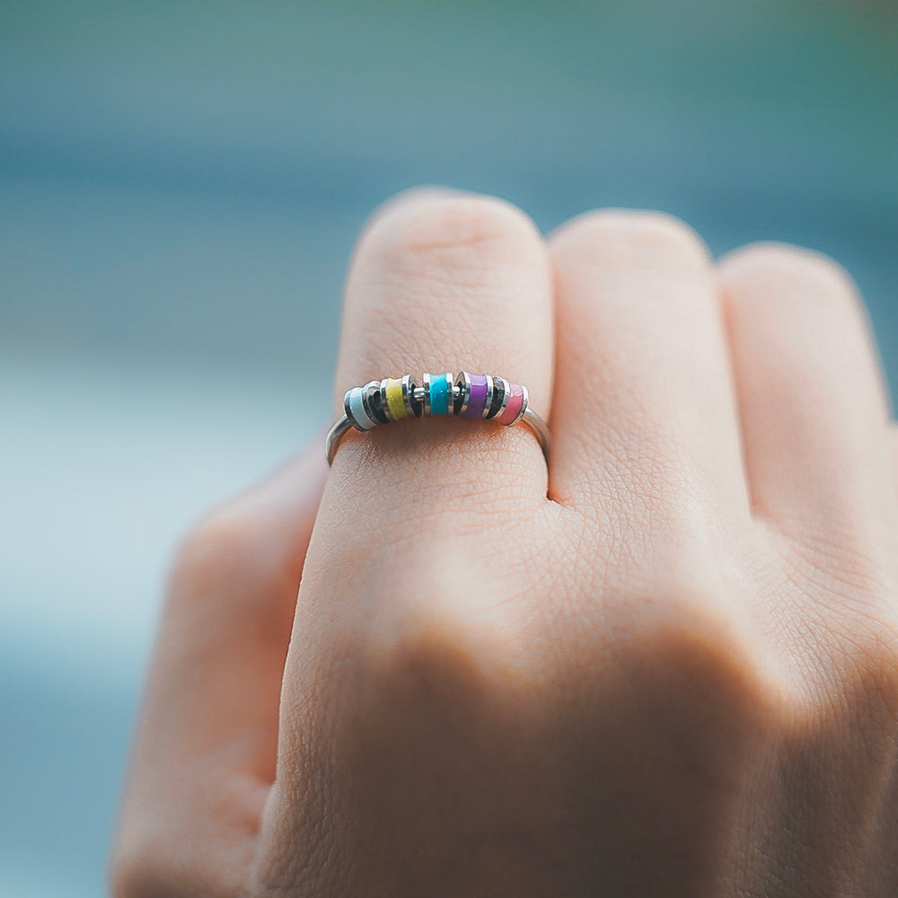 Kleurrijke Kralen Fidget Ring