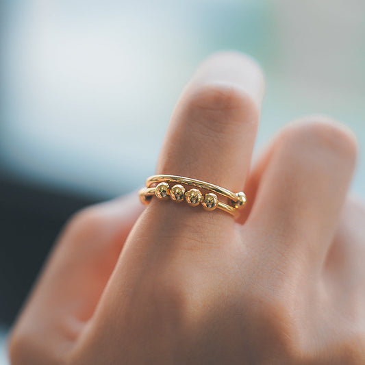 Gouden Kralen Fidget Ring