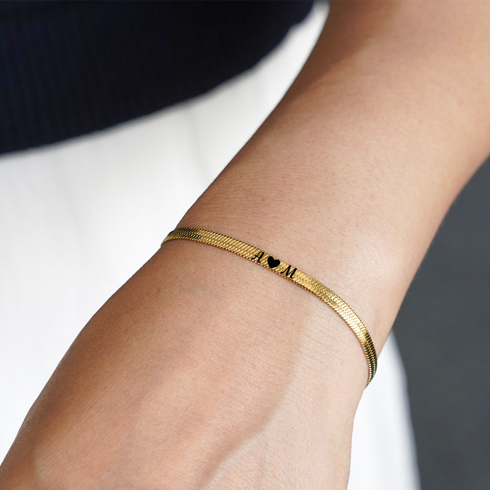Gegraveerde Koord Armbanden Set