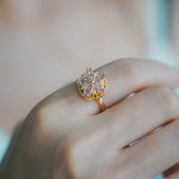 Gouden Bloesem Fidget Ring