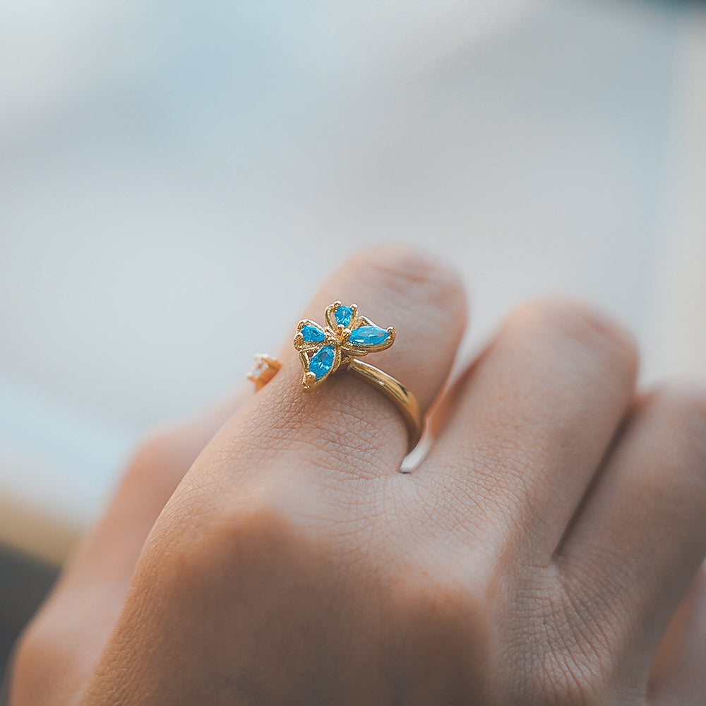 Blauwe Vlinder Fidget Ring