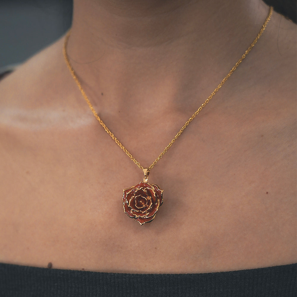 Ketting met Echte Roos Hanger