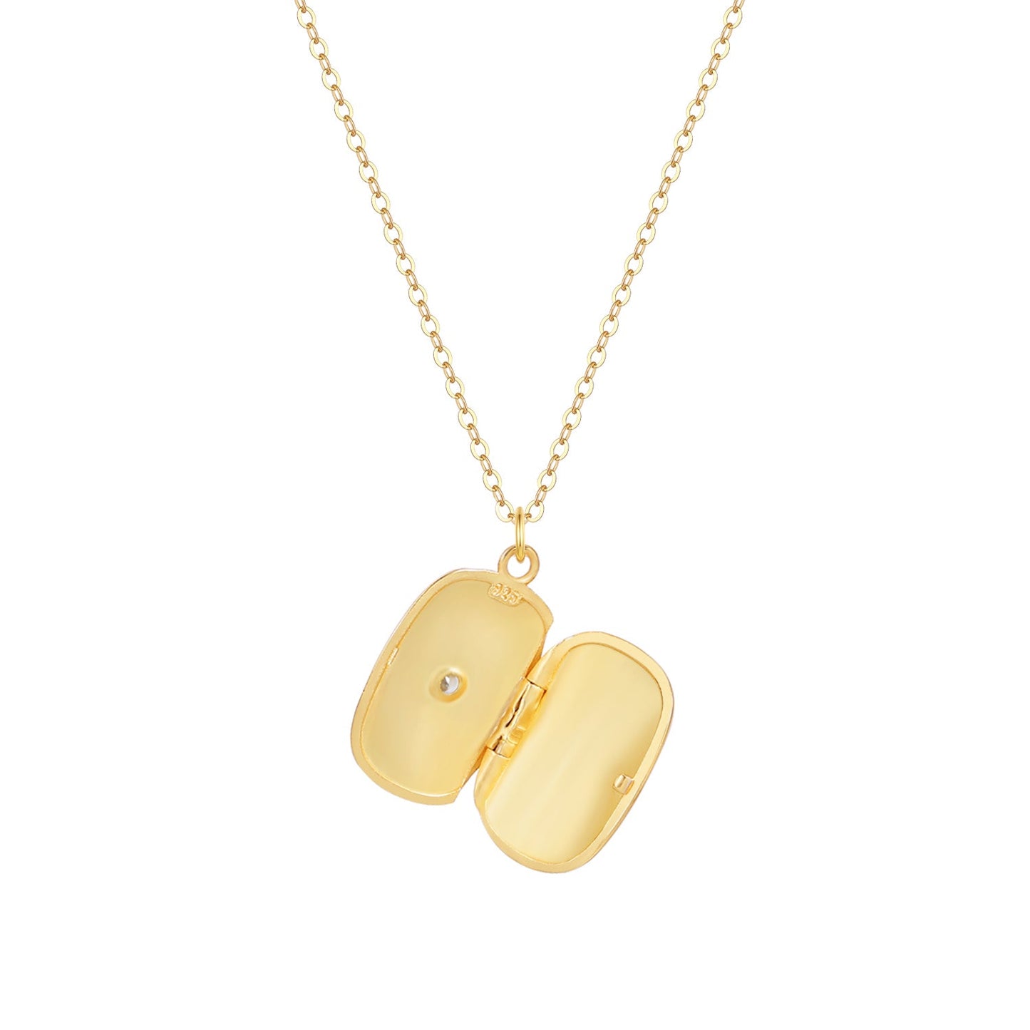 Isabella Rechthoekig Medaillon Ketting