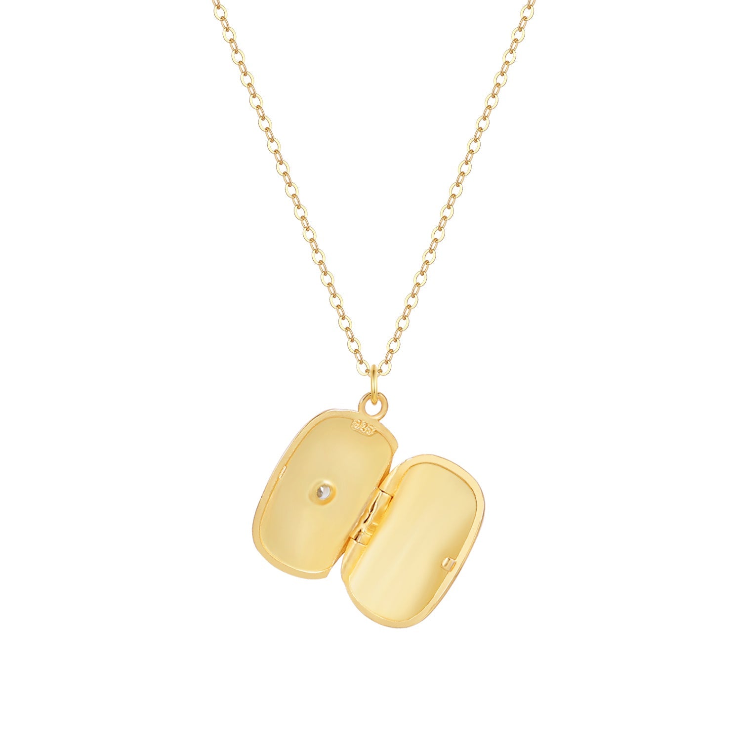 Isabella Rechthoekig Medaillon Ketting