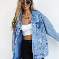 Oversized gevoerd dames jeansjack – Talia