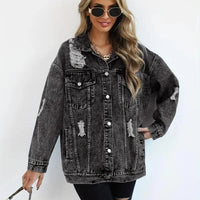 Oversized gevoerd dames jeansjack – Talia