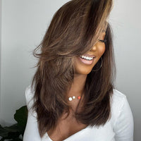 Lace front pruik met highlights – Selena