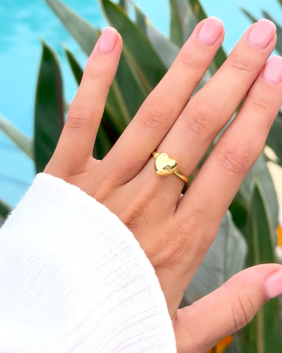 Hart Medaillon Ring met Foto