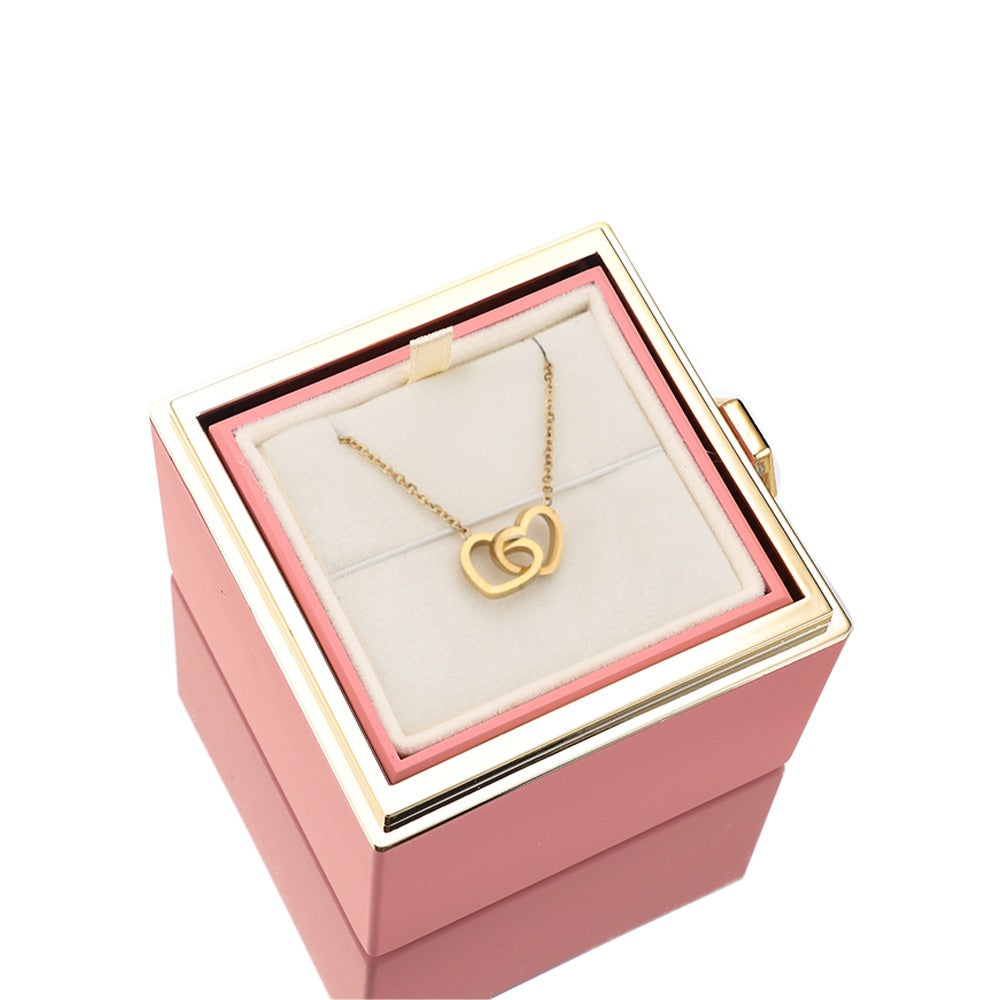 Rozenbox Cadeauset met Gegraveerde Ketting