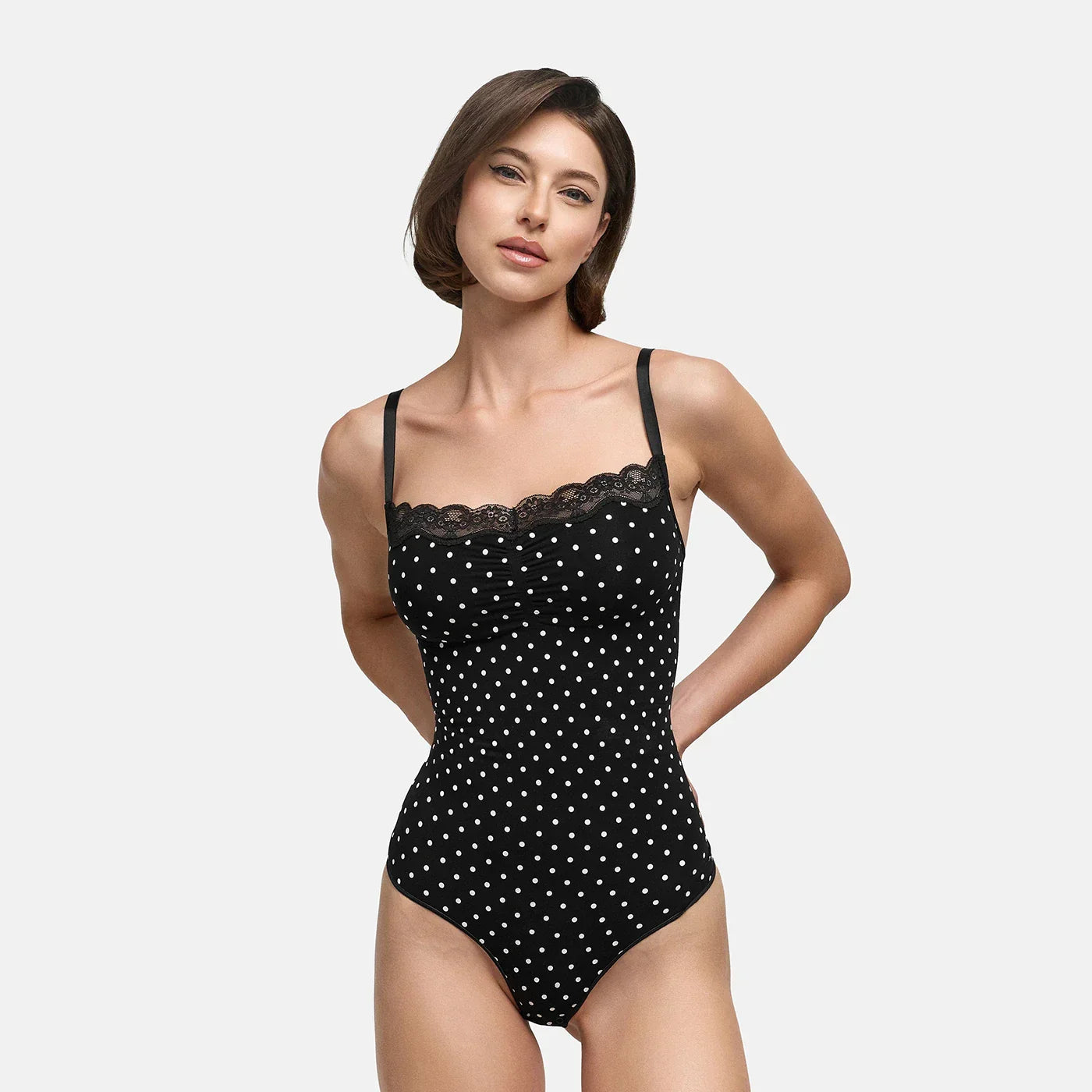 Kanten shapewear bodysuit met string