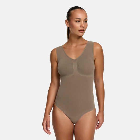 Tanktop shapewear bodysuit met string