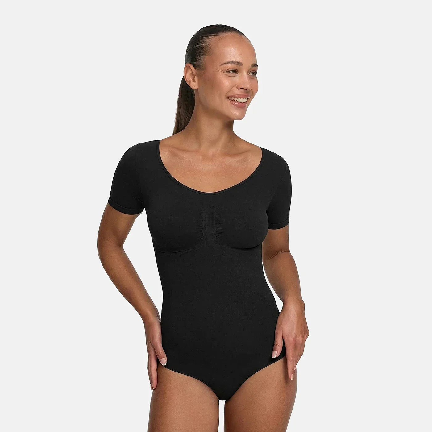 Shapewear bodysuit met korte mouw en slip