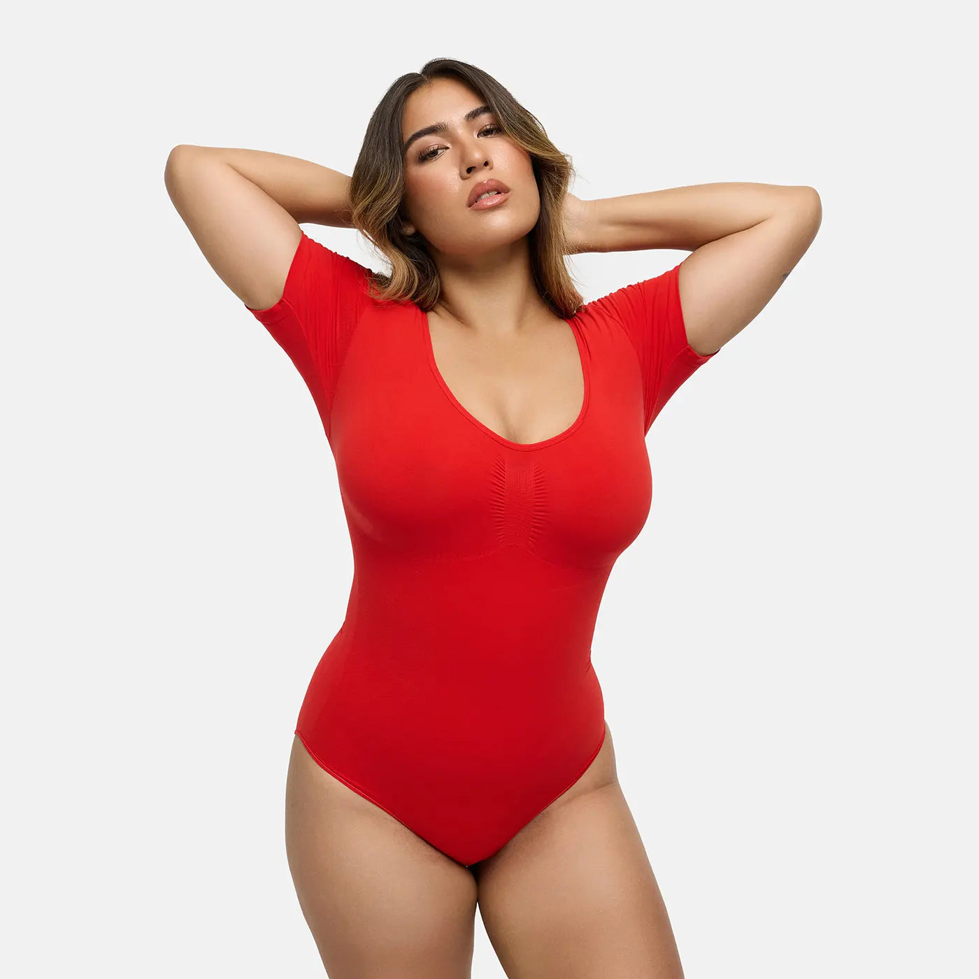 Shapewear bodysuit met korte mouw en slip