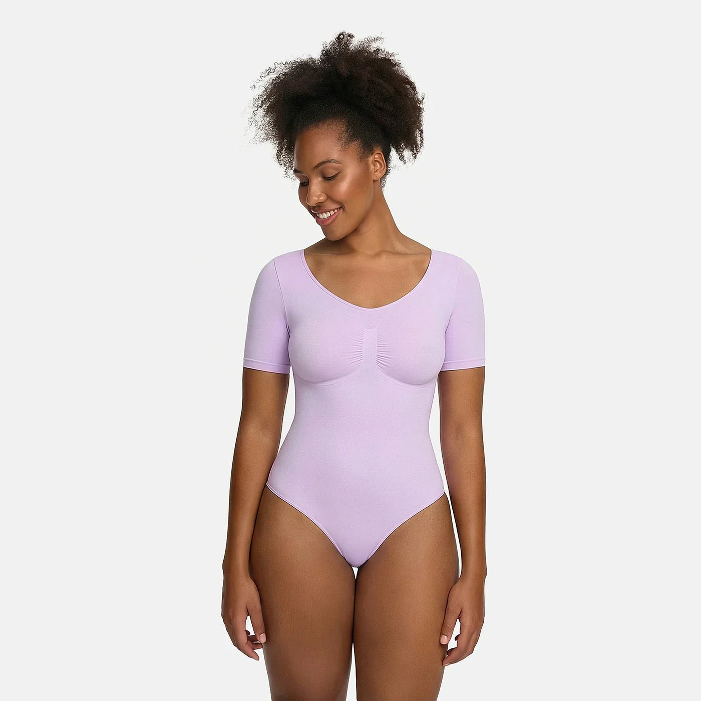 Shapewear bodysuit met korte mouw en string