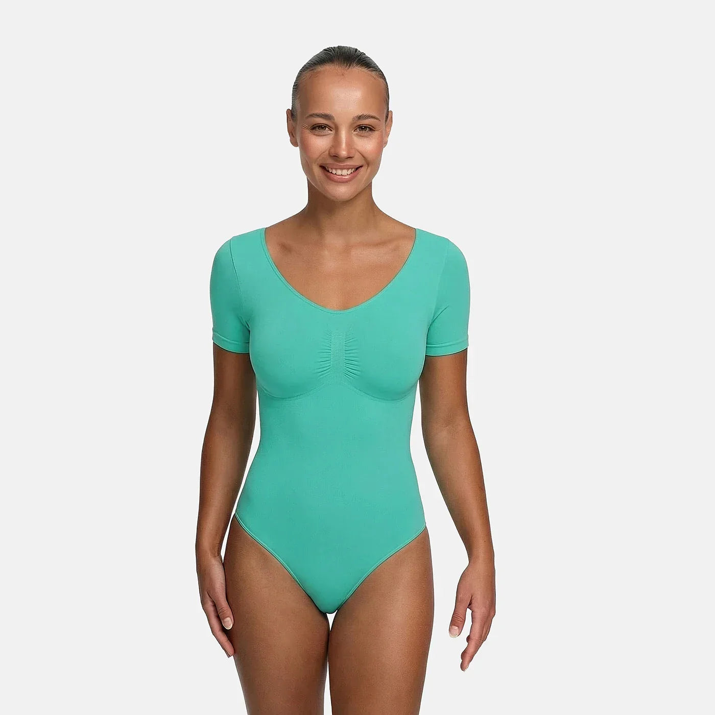 Shapewear bodysuit met korte mouw en string