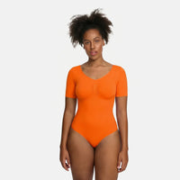 Shapewear bodysuit met korte mouw en string