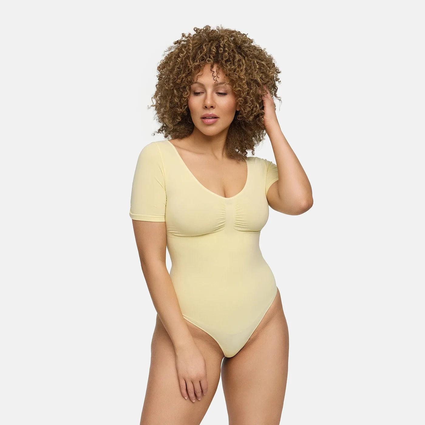 Shapewear bodysuit met korte mouw en slip