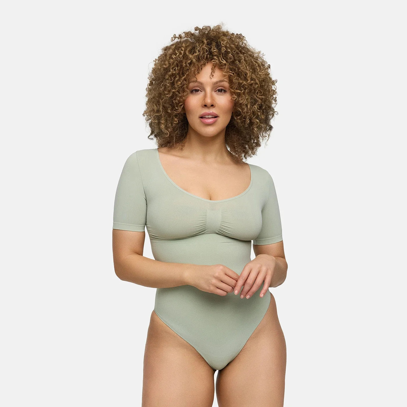Shapewear bodysuit met korte mouw en slip
