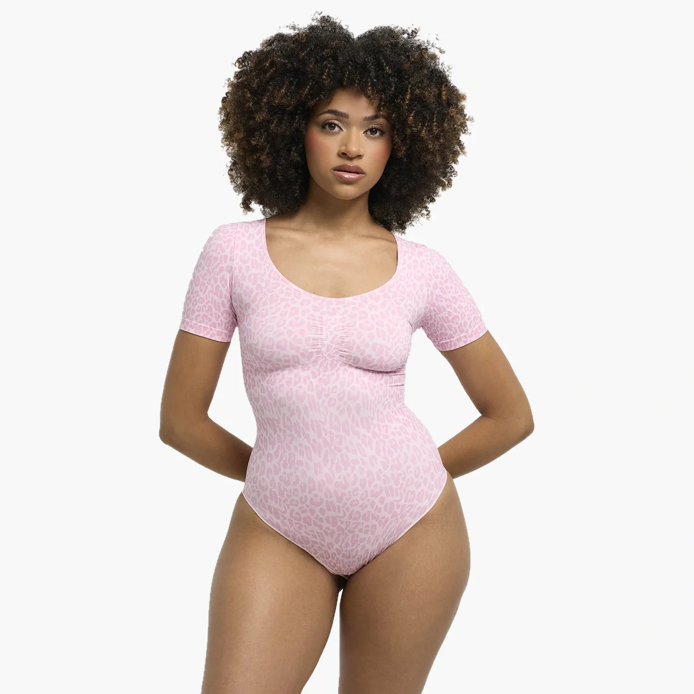 Shapewear bodysuit met korte mouw en slip