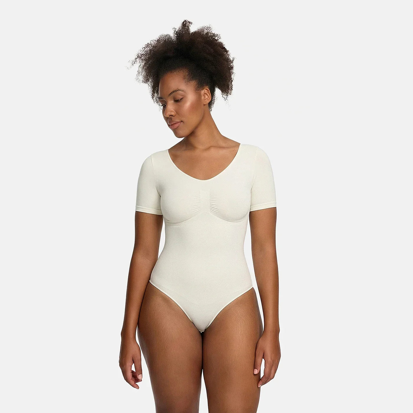 Shapewear bodysuit met korte mouw en string