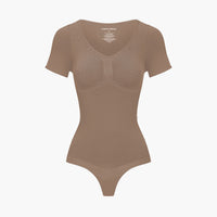 Shapewear bodysuit met korte mouw en string