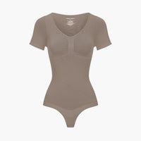 Shapewear bodysuit met korte mouw en string