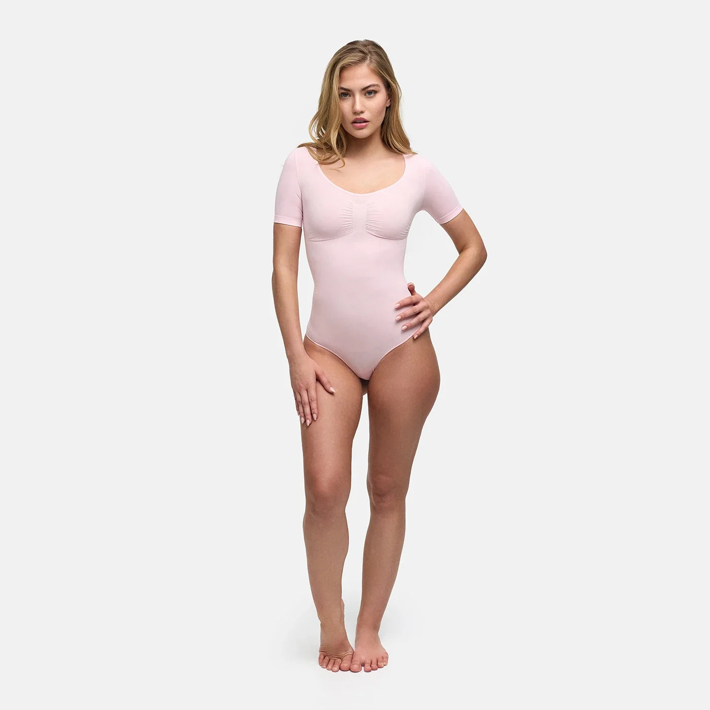 Shapewear bodysuit met korte mouw en string
